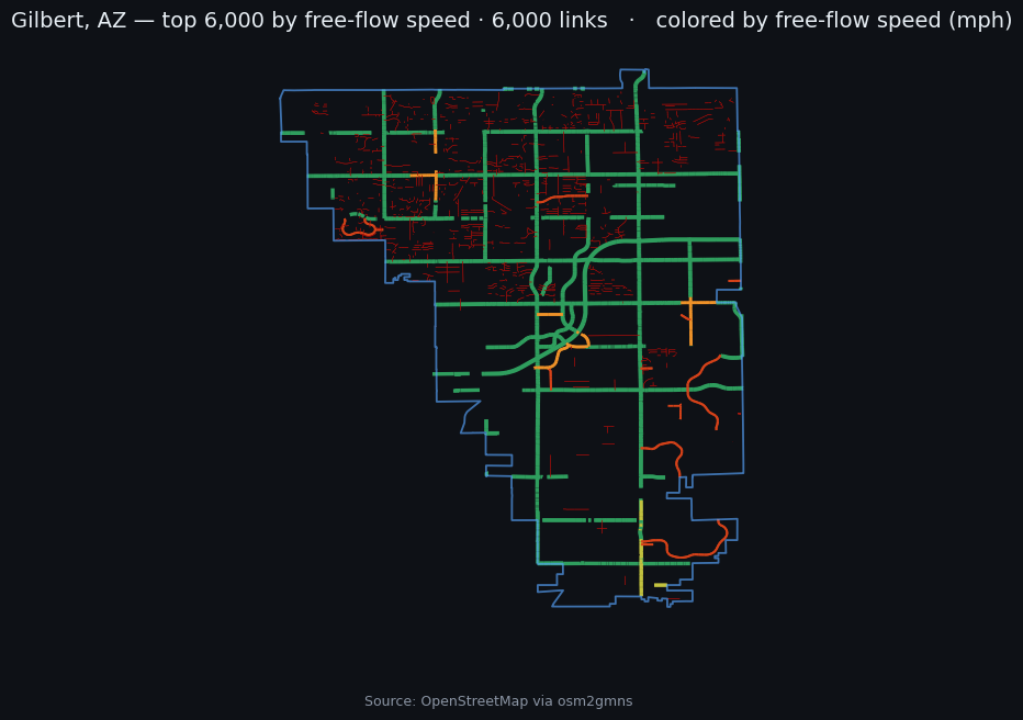 Gilbert AZ network from OSM