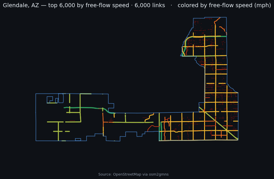 Glendale AZ network from OSM