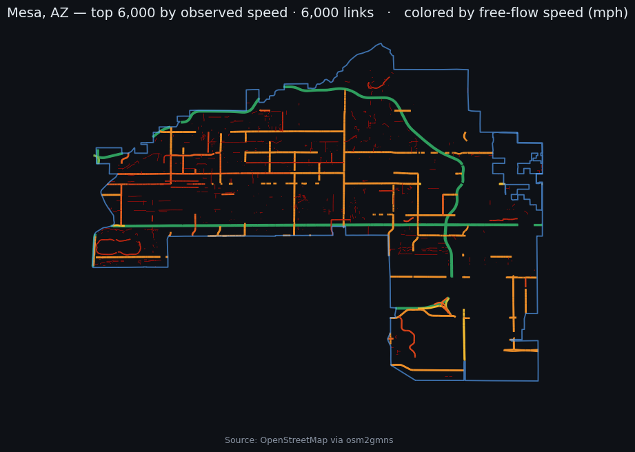 Mesa AZ network from OSM